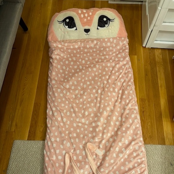 NWOT Justice Deer Sleeping Bag, Pink and White, Extra Large 60X30 - Picture 1 of 10